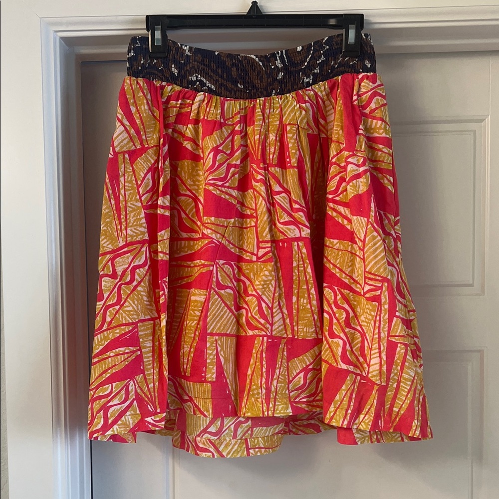 Colorful A-Line Skirt with Abstract Patterns